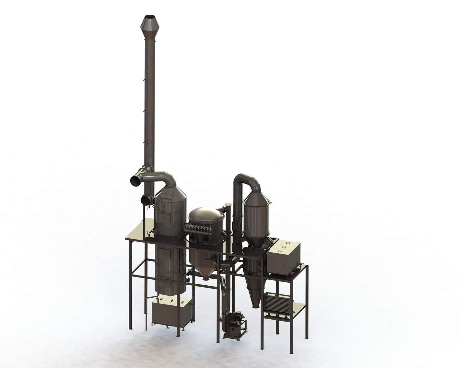 Industrial filtration system — particulate emission control for mineral processing exhaust