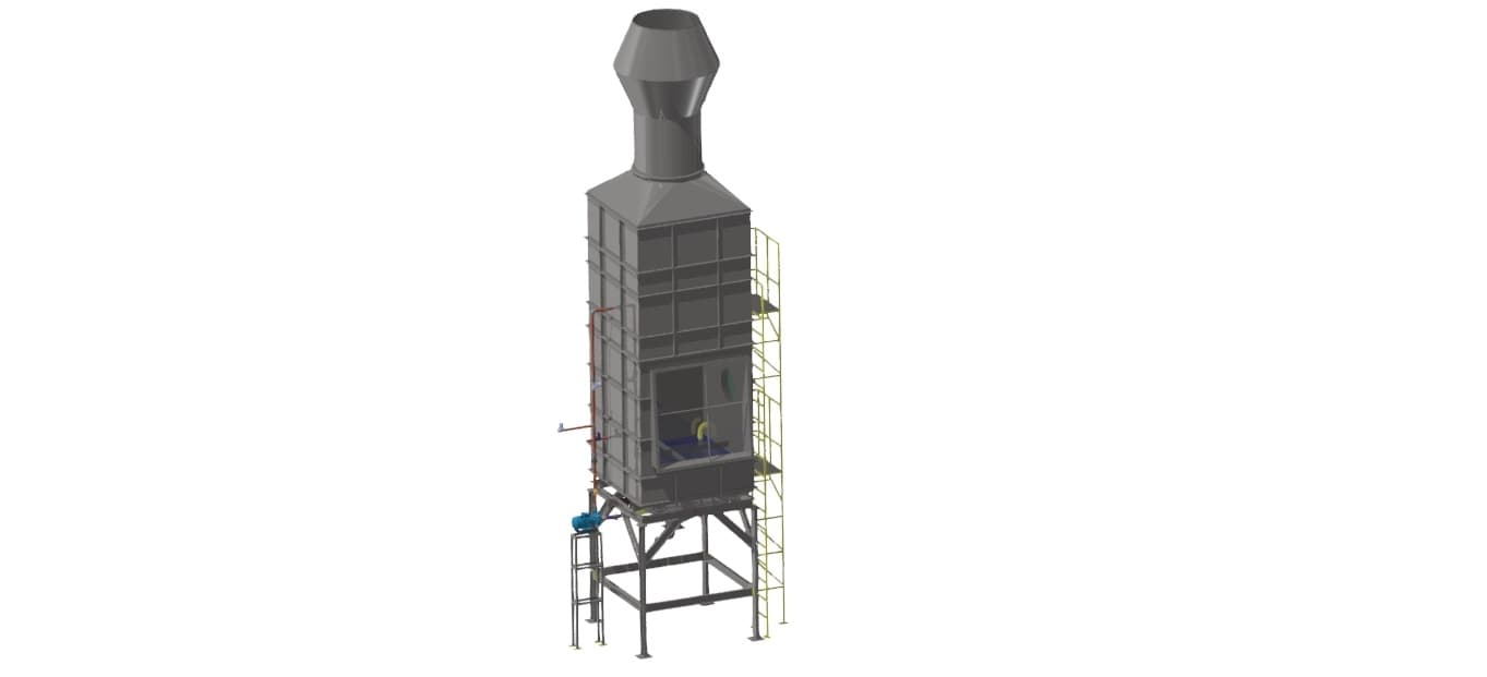 Wet scrubber — corrosive gas cleaning and emission control for chemical plant exhaust